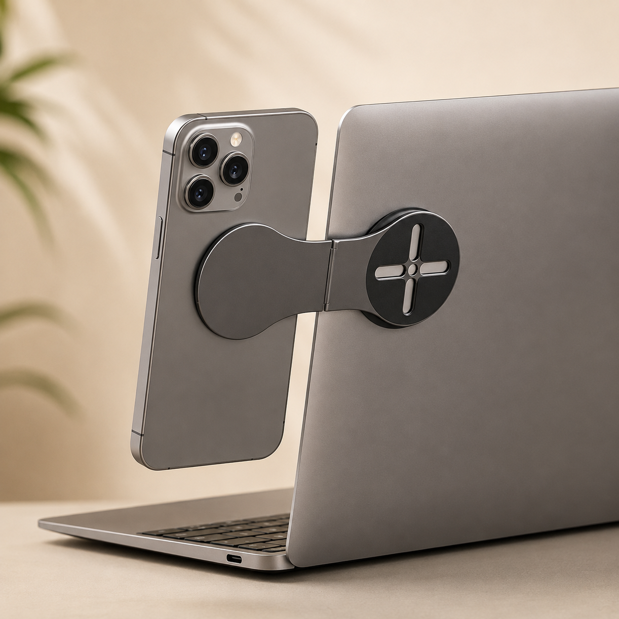 2-in-1 Magnetic Laptop Phone Mount
