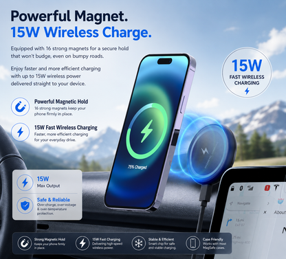 360° Magnetic Wireless Car Phone Holder Mount