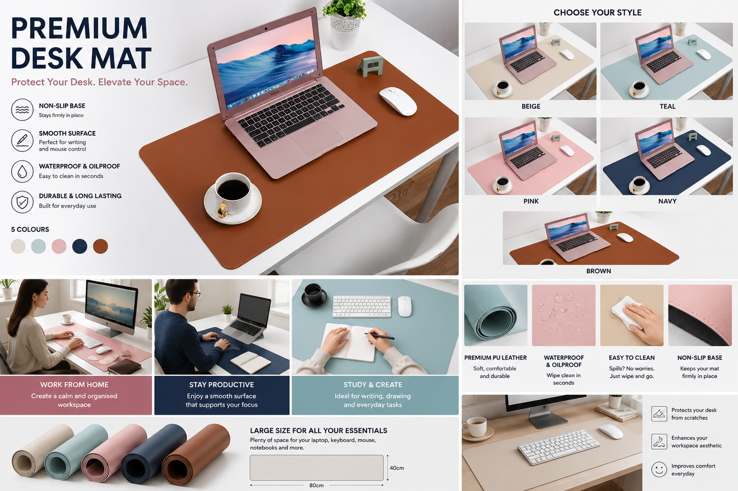 Premium Desk Mat 80cm x 40cm